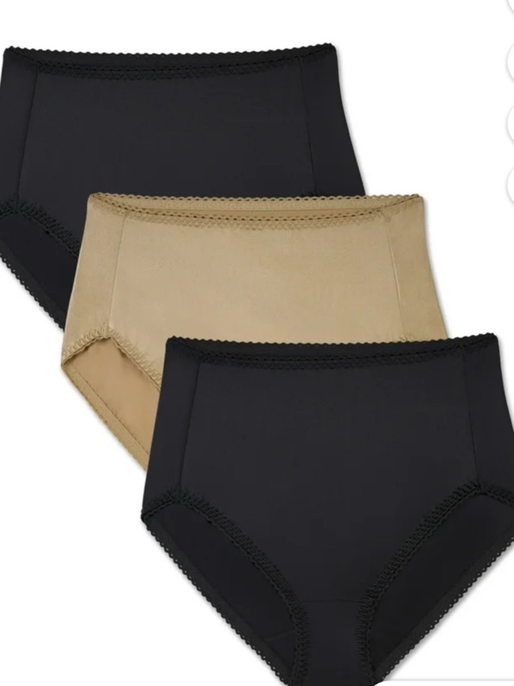 New 5XL Vanity Fair 3 Pack Briefs Black & Nude